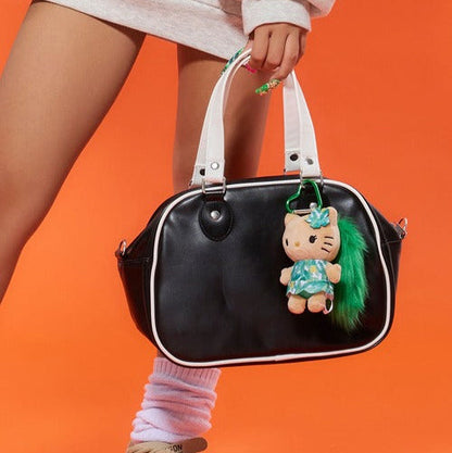 HELLO KITTY×mejane | Hello Kitty Green Mascot Fur Keychain Mascot Holder Bag Charm 100 x 55mm (Swimsuit Black)