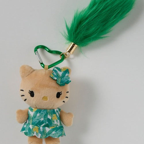 HELLO KITTY×mejane | Hello Kitty Green Mascot Fur Keychain Mascot Holder Bag Charm 100 x 55mm (Swimsuit Black)