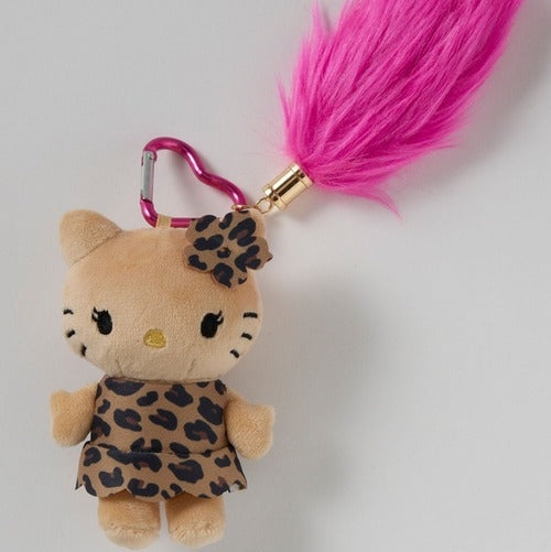 HELLO KITTY×mejane | Hello Kitty Pink Mascot Fur Keychain Mascot Holder Bag Charm 100 x 55mm (Swimsuit Black)