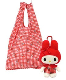 SANRIO | My Melody Plush Eco Bag & Keychain 170x110x70m (Red Checkered)