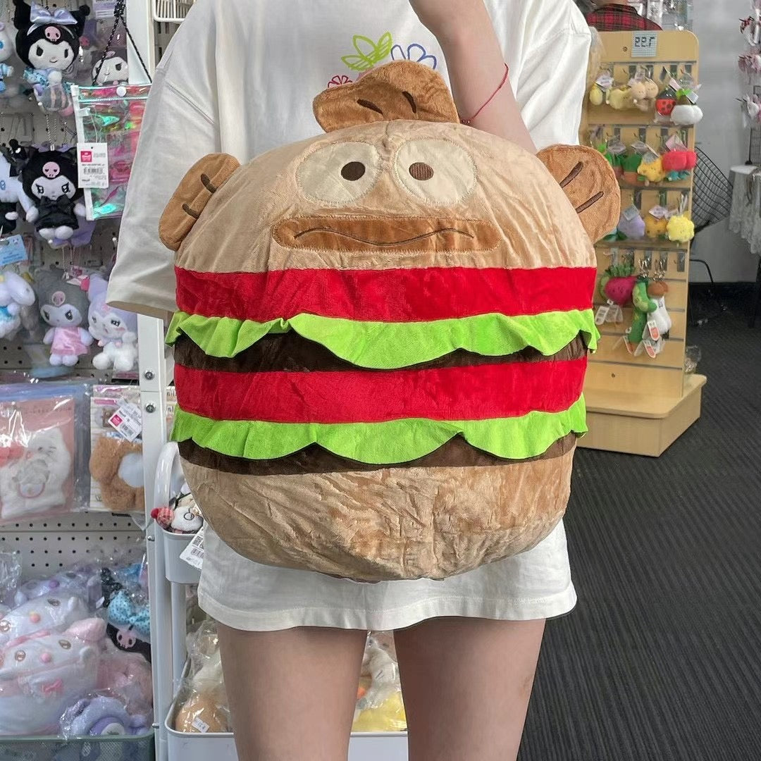 Sanrio | Hangyodon Burger Plush Doll Toy Cushion 30Cm×30Cm×26Cm