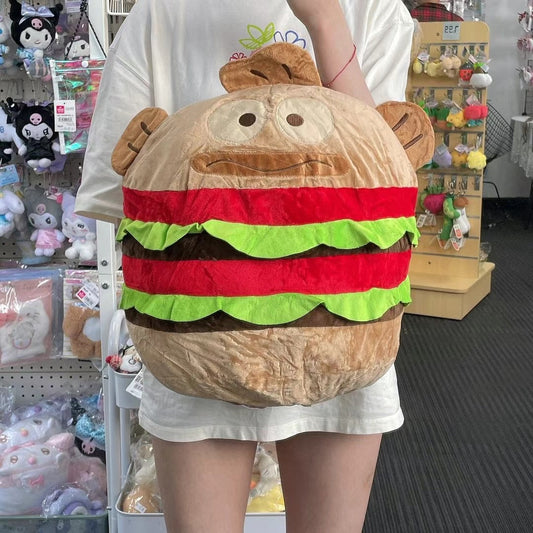 Sanrio | Hangyodon Burger Plush Doll Toy Cushion 30Cm×30Cm×26Cm