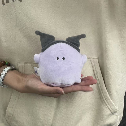 Sanrio × Obakenu | Small Plush Toy Little Ghost 135×110×85mm (Kuromi)