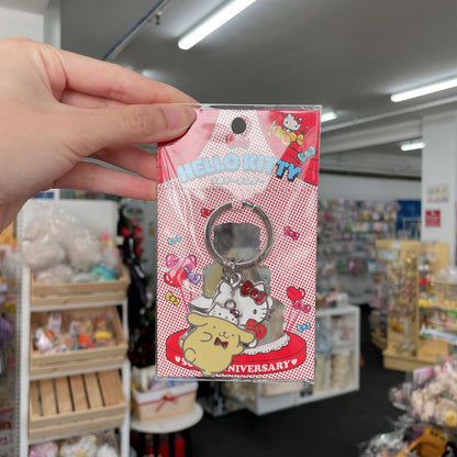 Sanrio | Hello Kitty 50Th Anniversary And Friends Mental Keychain (Hello Kitty & Cinnamoroll Pom
