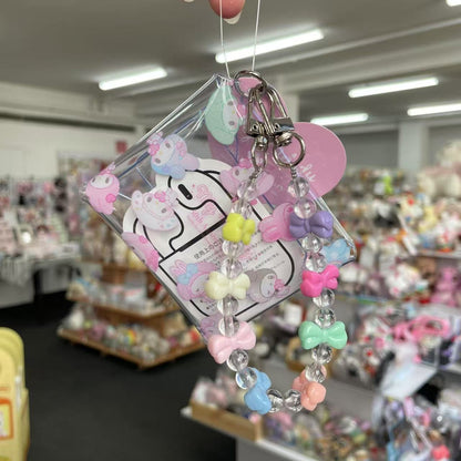 SANRIO | Clear Multi Case with Colorful Bead Chain 90×75×20mm (My Melody 50th Anniversary)
