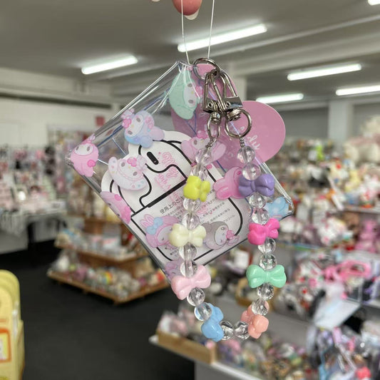 SANRIO | Clear Multi Case with Colorful Bead Chain 90×75×20mm (My Melody 50th Anniversary)