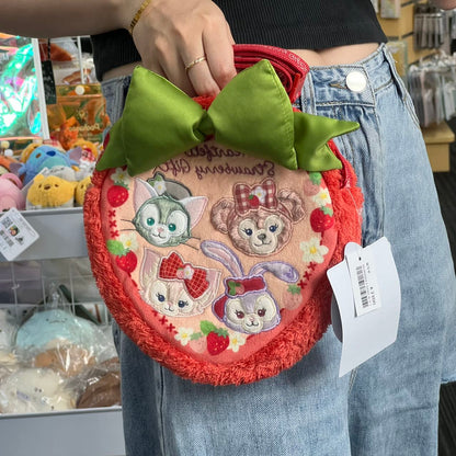 Disney | Tokyodisneysea Heartfelt Strawberry Gift Shoulder Bag 东京迪士尼 情人节草莓限定 毛绒刺绣斜挎包