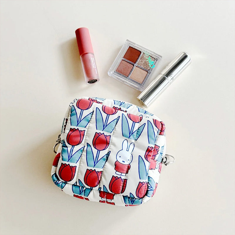 MIFFY x HEMING’S | Quilted Square Pouch 120 x 110 x 50mm (Tulip)