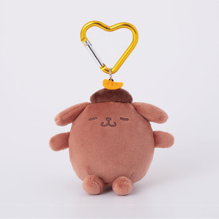 SANRIO x Kthings| Pompompurin Pom Pom Purin Mascot Holder Plush Keychain Bag Charm with Heart Carabiner 60mm Approx. (Mild Cocoa)