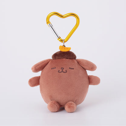 SANRIO x Kthings| Pompompurin Pom Pom Purin Mascot Holder Plush Keychain Bag Charm with Heart Carabiner 60mm Approx. (Mild Cocoa)