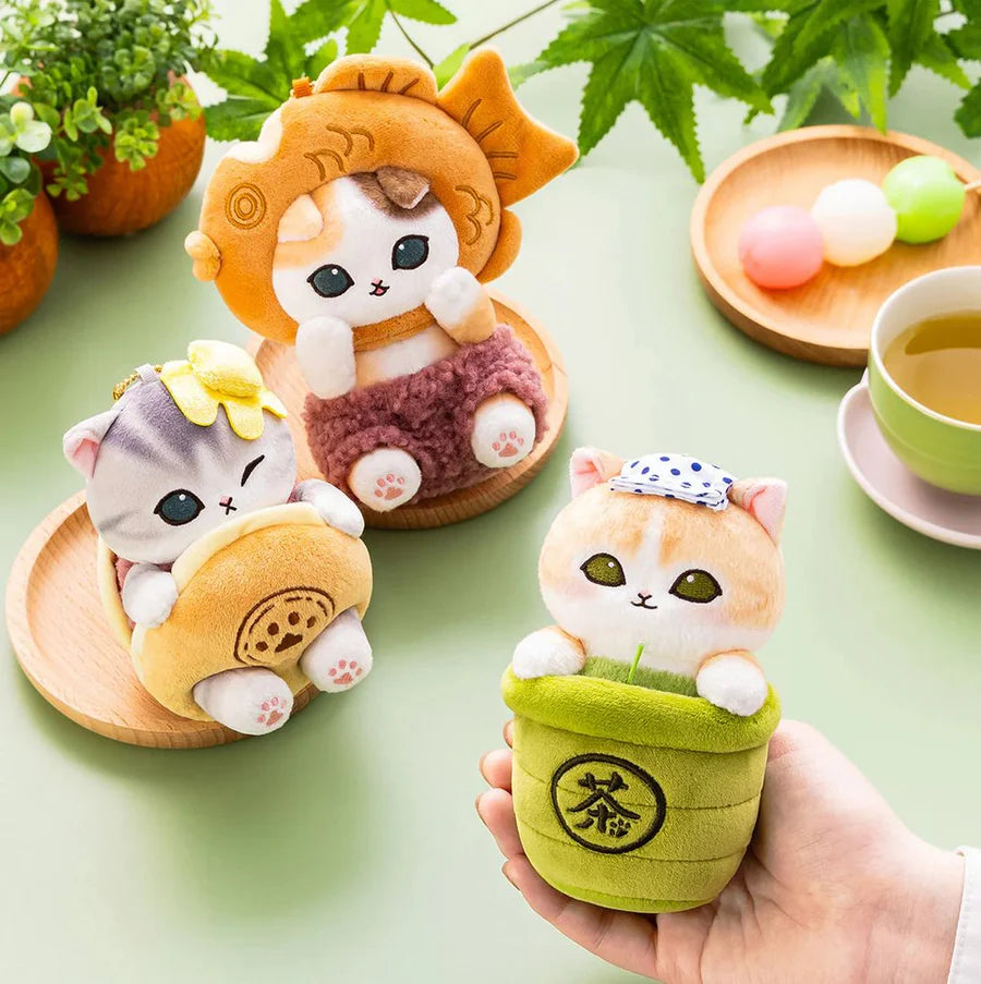 MOFUSAND | Cat Plush Keychain Bag Charm 130×93×100mm (Wagashi Nyan Mascot Taiyaki)