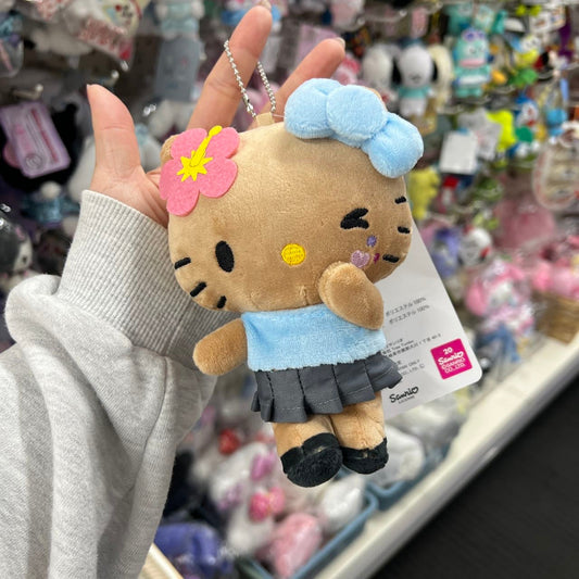 Sanrio X Avail | Tan Hello Kitty 50Th Anniversary Mascot Holder Plush Keychain (Heisei Gal)