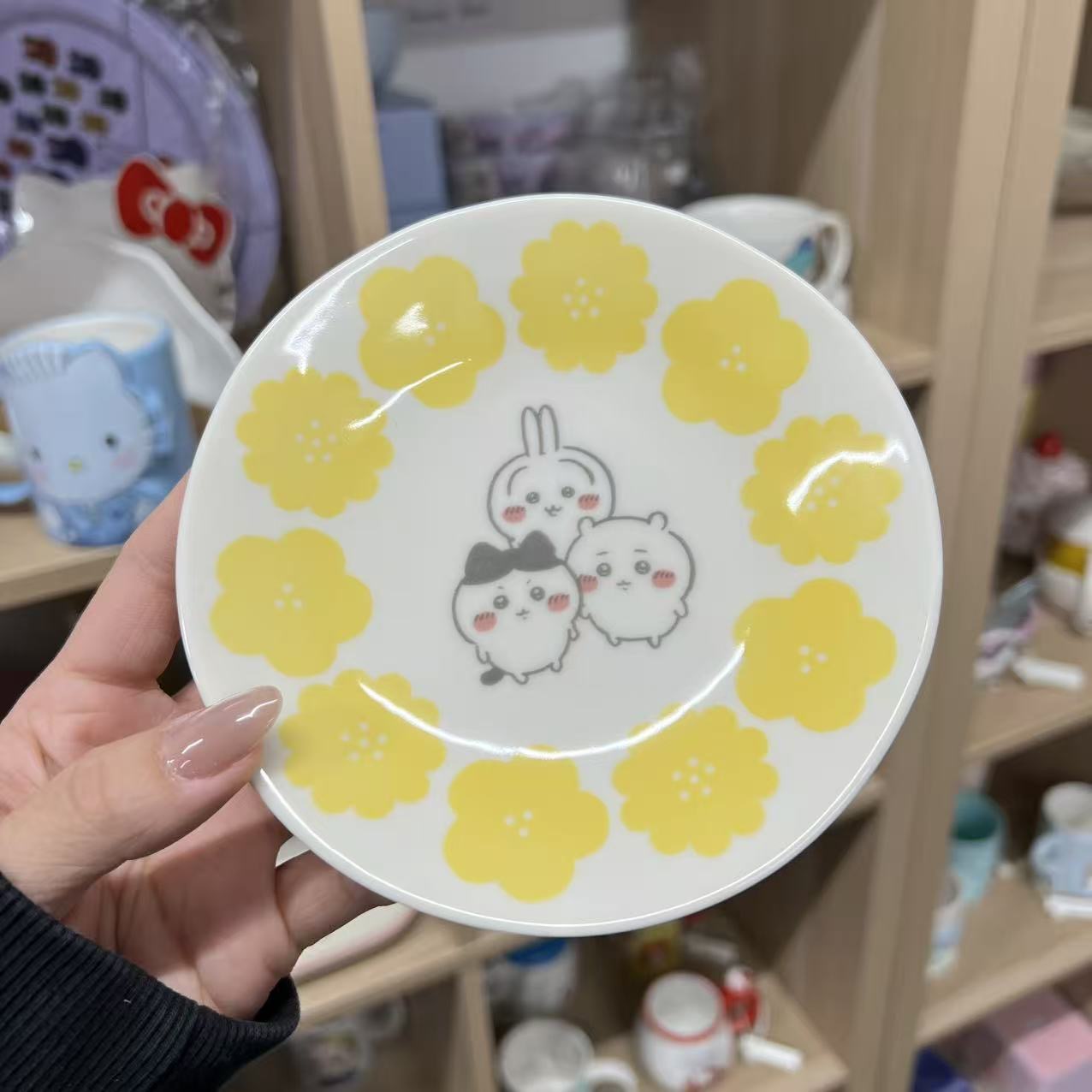 CHIIKAWA | Chiikawa & Hachiware & Usagi Small Plate 135×20mm (Happy Blossom)