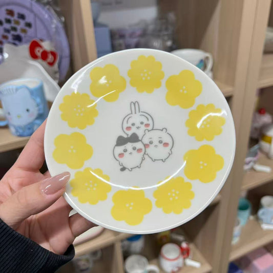 CHIIKAWA | Chiikawa & Hachiware & Usagi Small Plate 135×20mm (Happy Blossom)