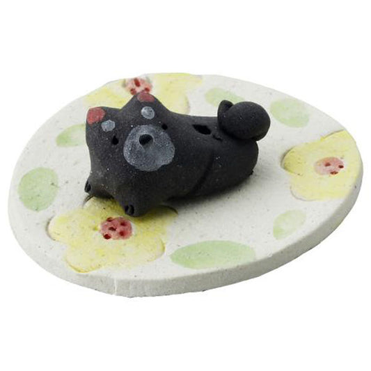 Craftman House | Handmade Incense Holder Black Shiba