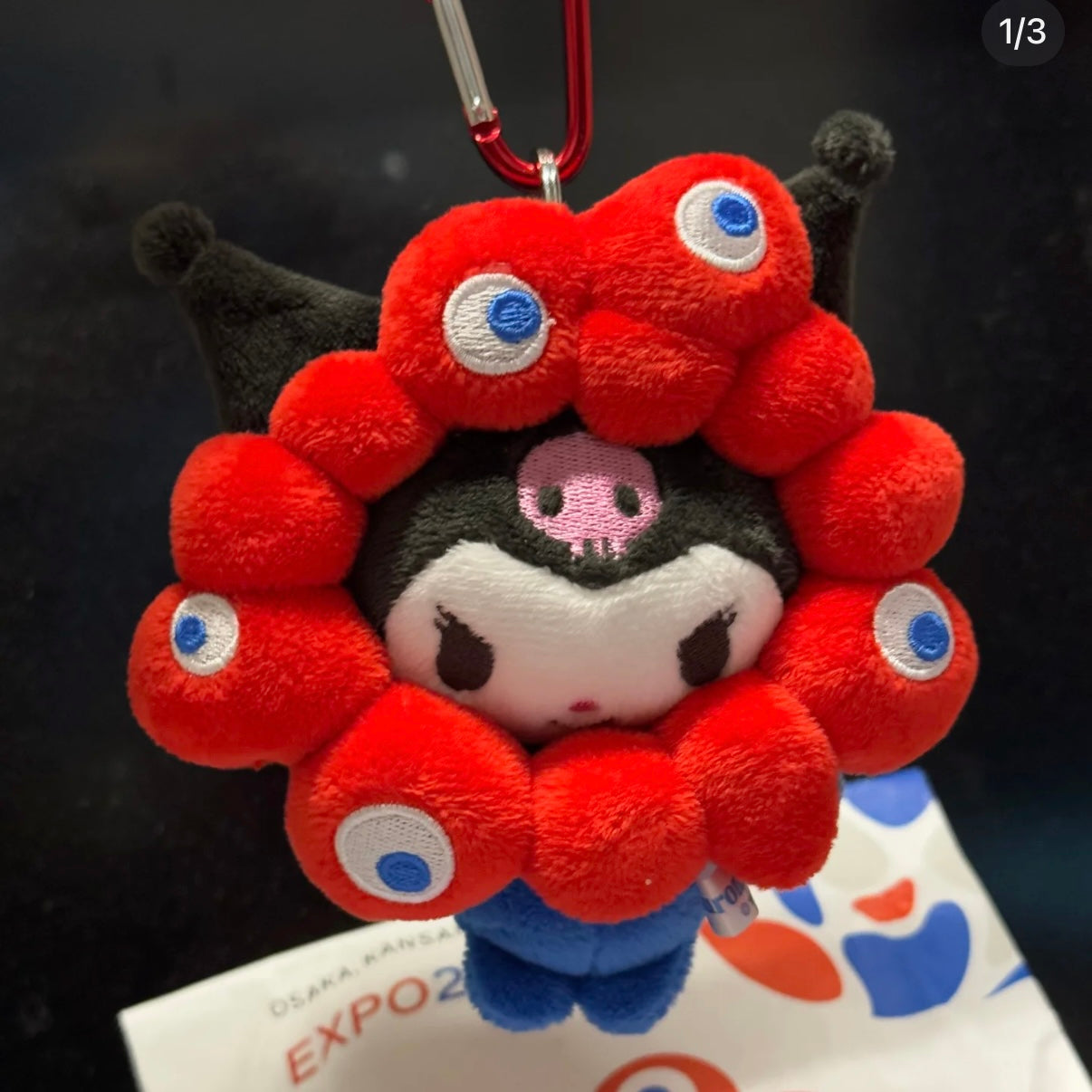 SANRIO | Kuromi Plush Keychain With Carabiner 130×120×70 mm (EXPO2025 Myaku-Myaku)