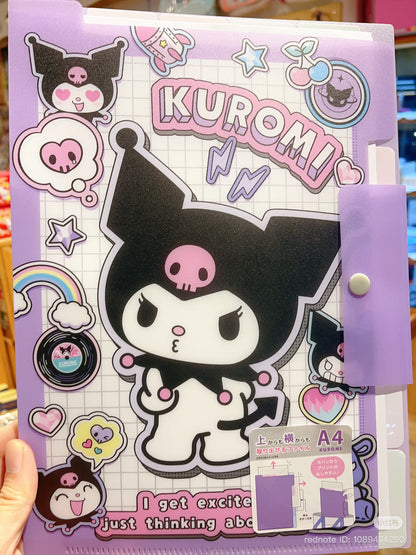 SANRIO | Kuromi A4 Pocket File with Top and Side Access 225 x 315 mm