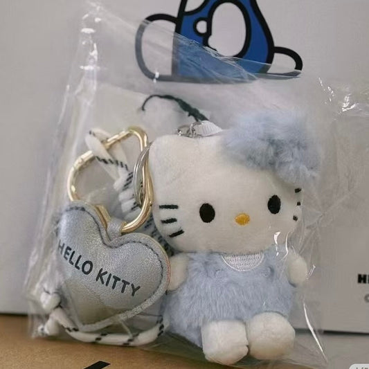 and St Me% x Sanrio | Hello Kitty Mini Mascot Holder Plush Keychain 150mm (Blue)