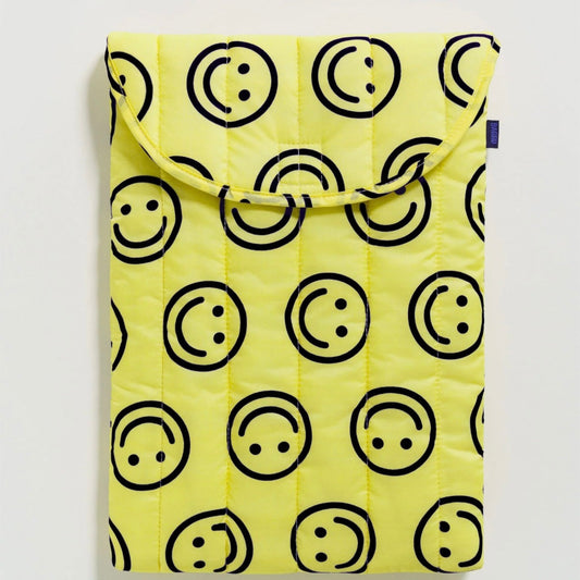 Baggu | Yellow Happy Puffy Laptop Sleeve 16’ 电脑包