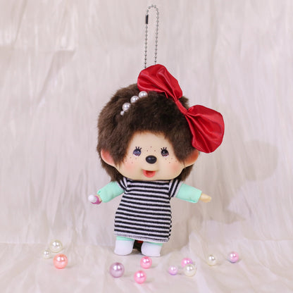 Monchhichi | Red Bow Mascot  Holder Bag Charm Keychain 130mm Approx. (Big Head)