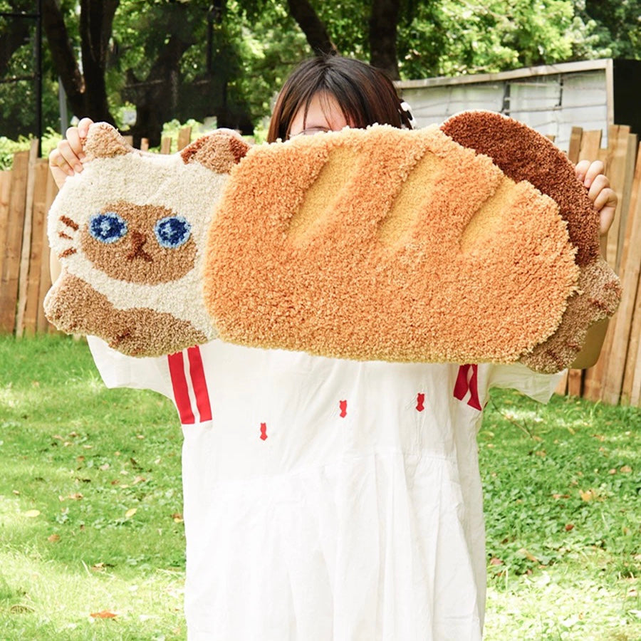 Mewjicat-Shaped Floor Rug (Bread) /// Bg