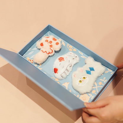 Mewji Cat Hair Accessories Set (Bu) Clip*2 + Badge*1 &