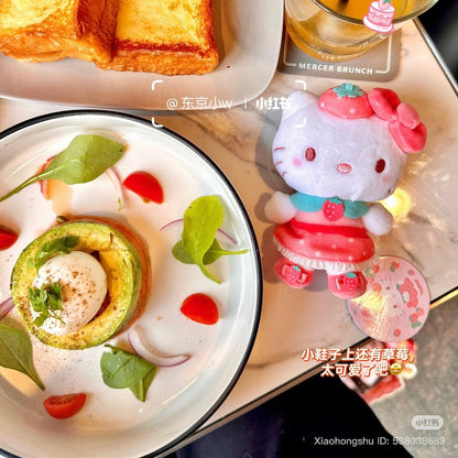 SANRIO | Hello Kitty Mascot Holder Plush Keychain Bag Charm 12cm Approx. (Strawberry Cheek)
