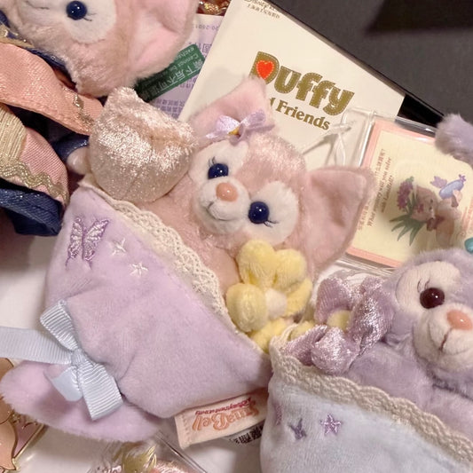DISNEY | SHANG HAI DisneyLand LinaBell Mascot Holder Bag Charm Keychain (Duffy and Friends Mini Bouquet)