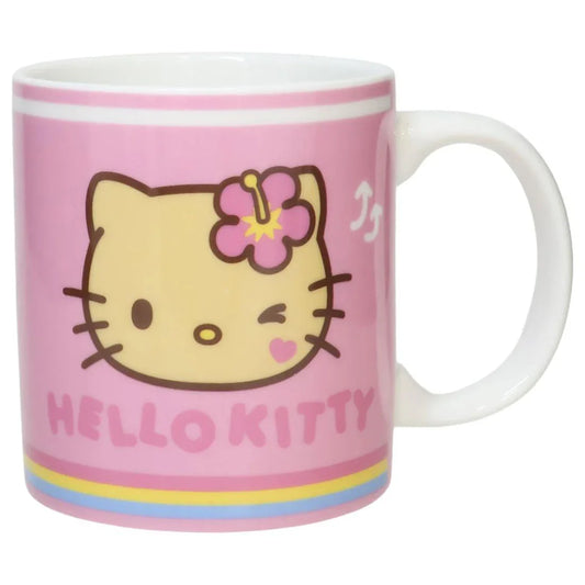 SANRIO | Hello Kitty Ceramic Mug 121×90×80mm (Tan Swimsuit Party Y2K Tan Pink)