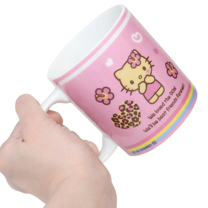 SANRIO | Hello Kitty Ceramic Mug 121×90×80mm (Tan Swimsuit Party Y2K Tan Pink)
