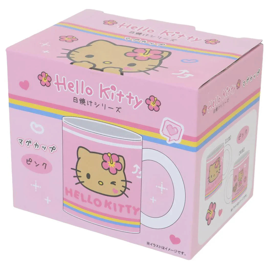 SANRIO | Hello Kitty Ceramic Mug 121×90×80mm (Tan Swimsuit Party Y2K Tan Pink)