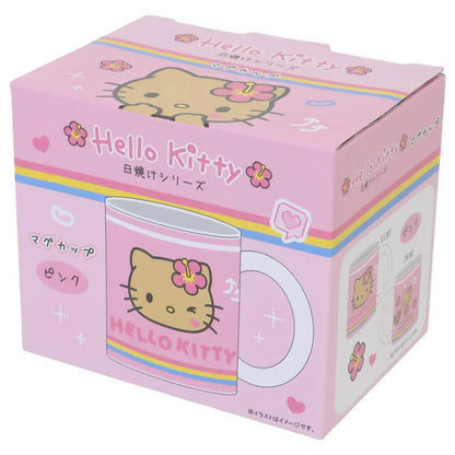 SANRIO | Hello Kitty Ceramic Mug 121×90×80mm (Tan Swimsuit Party Y2K Tan Pink)