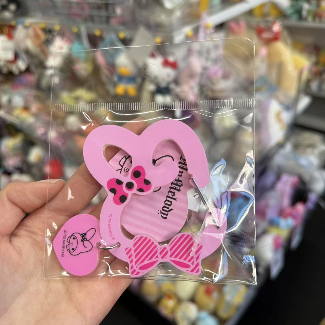 SANRIO | My Melody Acrylic Carabiner H76×W76×D7mm (My Melody 50th Anniversary & Kuromi 20th Anniversary/Black Pink