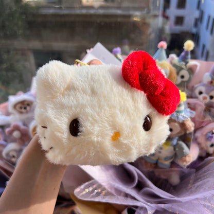 Sanrio | Fluffy Pass/Id Case 14 X 12 5Cm 日本三丽鸥 毛茸茸伸缩绳卡套/零钱包/挂件/包挂