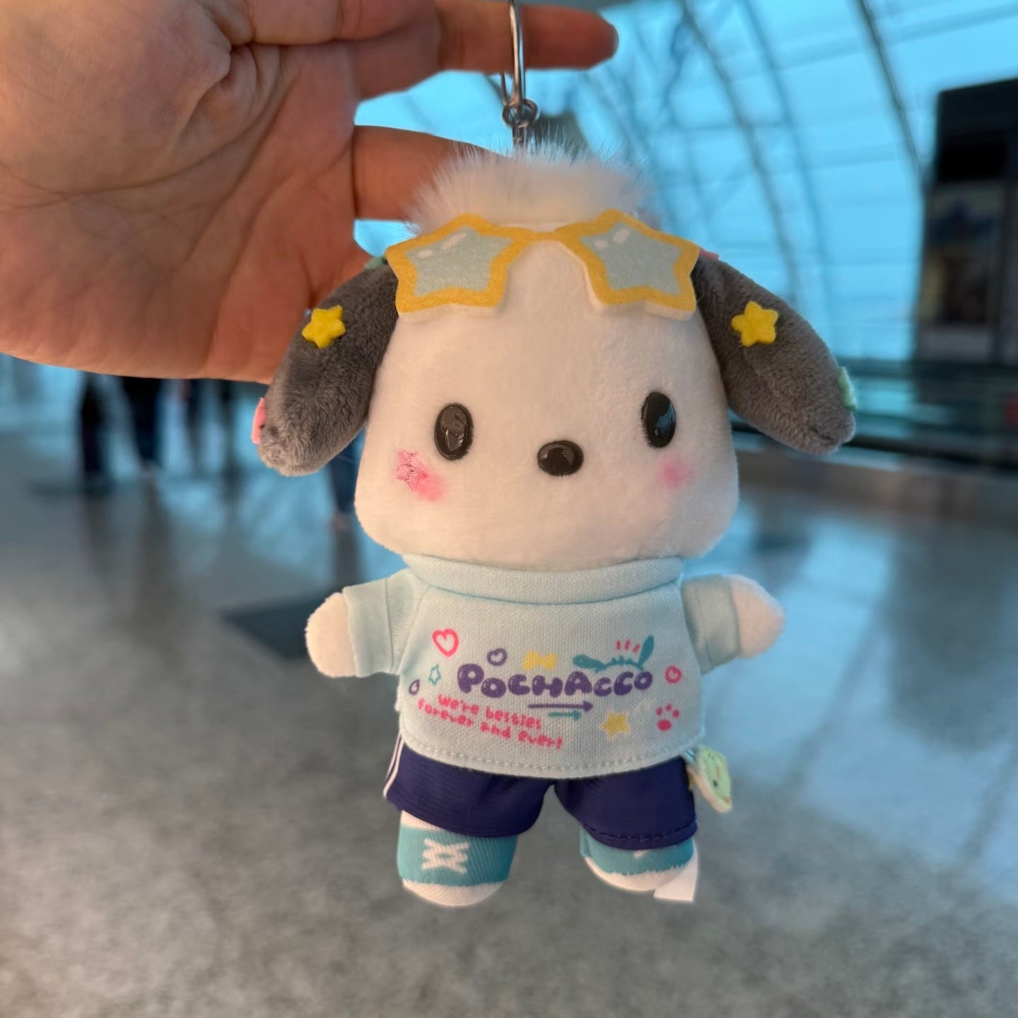 Sanrio | Pochacco Mascot Holder Plush Keychain Bag Charm 16.5 x 12.5 x 6.6cm (Academy Kirameki Festival / School