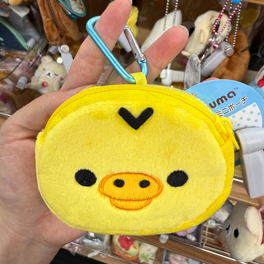 SAN-X | Rilakkuma Kiiroitori Face Mascot Mini Pouch with Carabiner 105×85×25mm