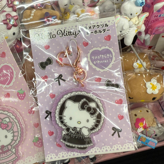 SANRIO | Hello Kitty Lolita Black Acrylic Keychain Bag Charm H61×W49xD50mm Vol.2 (Lovely Frill Ver.)