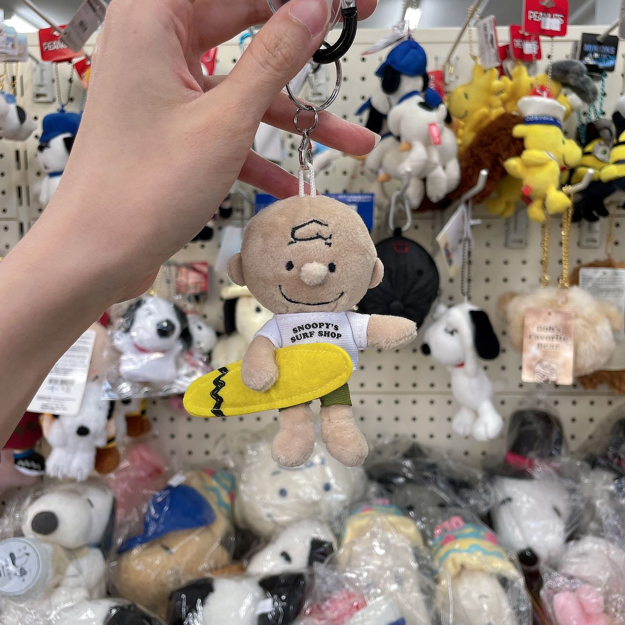 Peanuts | Snoopy Charlie Brown With White T-Shirt Hawaii Surfing Mascot Holder Plush Keychain