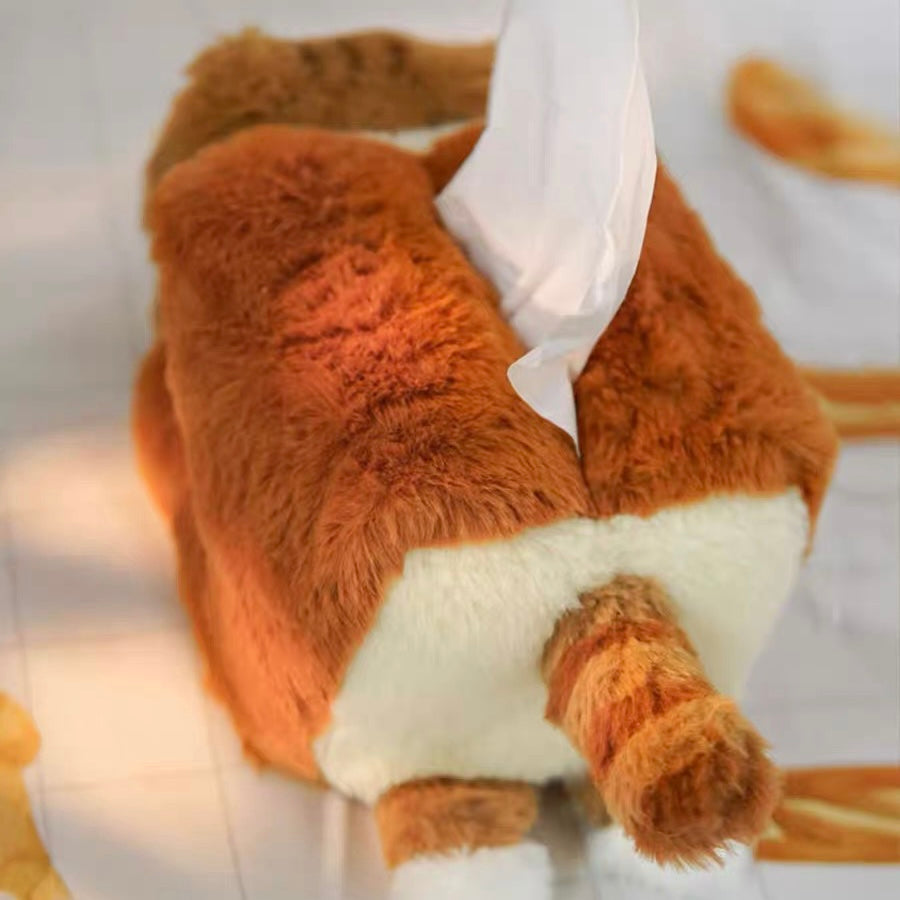 Mewji♡ Fluffy Tissue Box Cover 妙吉猫 猫咪面包造型 可悬挂式纸巾盒