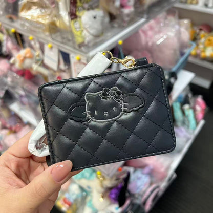SANRIO | Hello Kitty Quilted Pass Case 105×150×40mm (Black Angel)