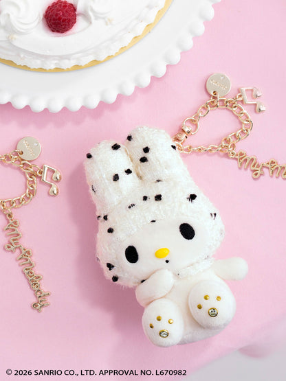 CELFORD x My Melody | Tweed Hood Plush Charm Bag Charm Keychain 130x81mm (WHT)