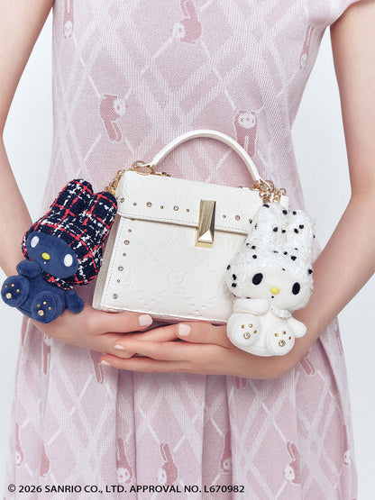 CELFORD x My Melody | Tweed Hood Plush Charm Bag Charm Keychain 130x81mm (WHT)
