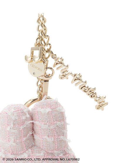 CELFORD x My Melody | Tweed Hood Plush Charm Bag Charm Keychain 130x81mm (NVY)