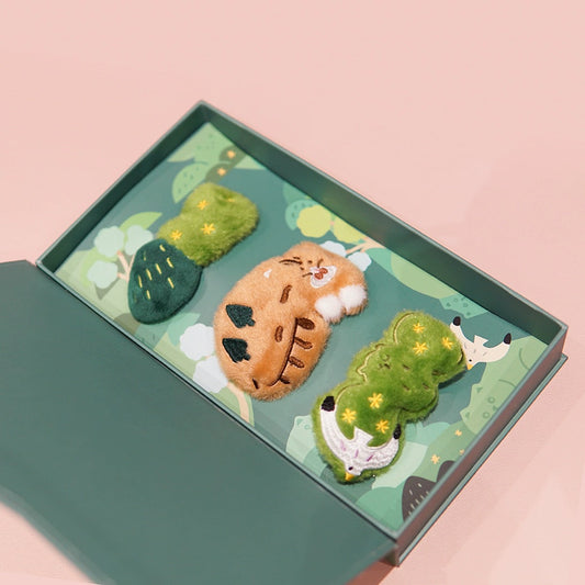Mewji Cat Hair Accessories Set (Gn) Clip*2 + Badge*1 &
