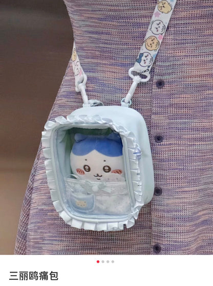 Sanrio | Plush Pouch 14×8.5×18Cm (Enjoy Idol Baby) 日本三丽鸥 透明娃包/收纳包/痛包/玩偶手办展示包/防尘/场景 手提/斜挎