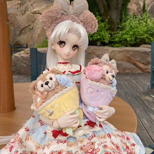 DISNEY | SHANG HAI DisneyLand ShellieMay Mascot Holder Bag Charm Keychain (Duffy and Friends Mini Bouquet)