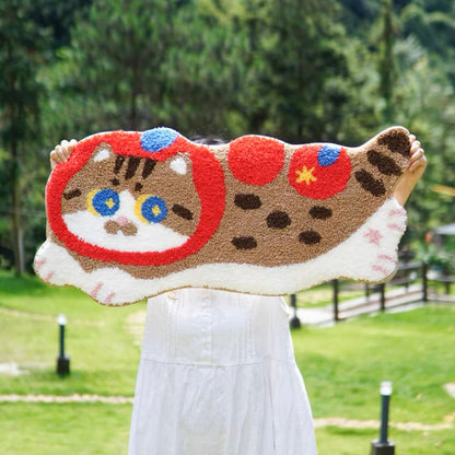 Mewji♡Cat-Shaped Floor Rug 44 X 94Cm (Apple)
