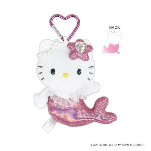 SANRIO | Hello Kitty Fantasy Dark Pink Plush Mascot Keychain Bag Charm H130×W125×D55mm Vol.2 (Mermaid)