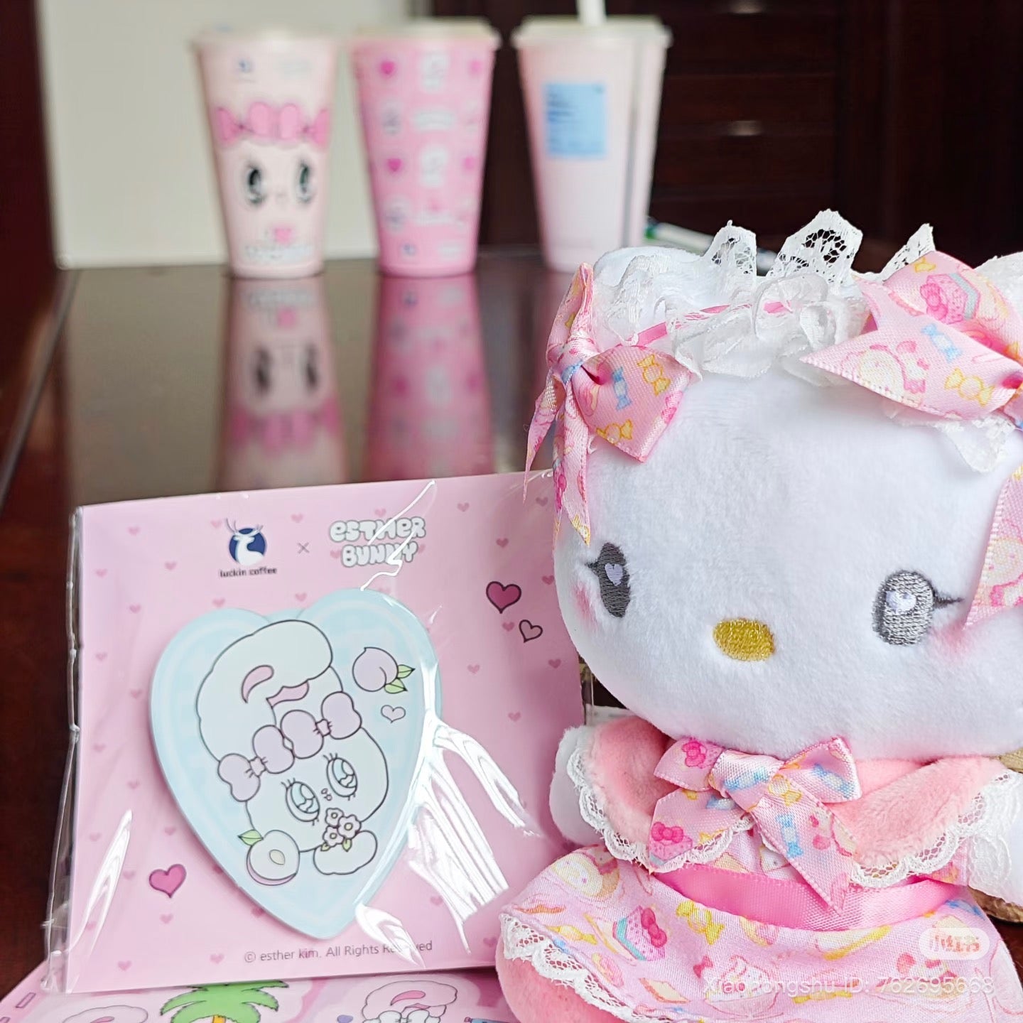 SANRIO | Hello Kitty Mascot Holder Plush Keychain Bag Charm 100mm Approx. (Romantic Sweets)