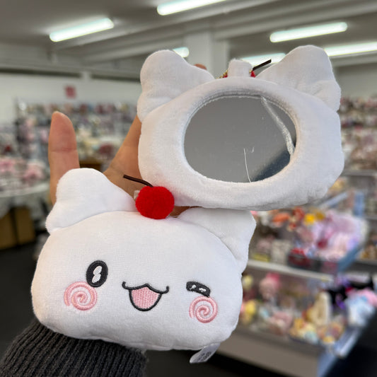 SANRIO | Hanamaruobake Plush Mirror Keychain Bag Charm 120×105×40mm (Happy)